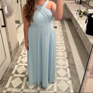 Azazie Bridesmaid Dress- SkyBlue, Size A16